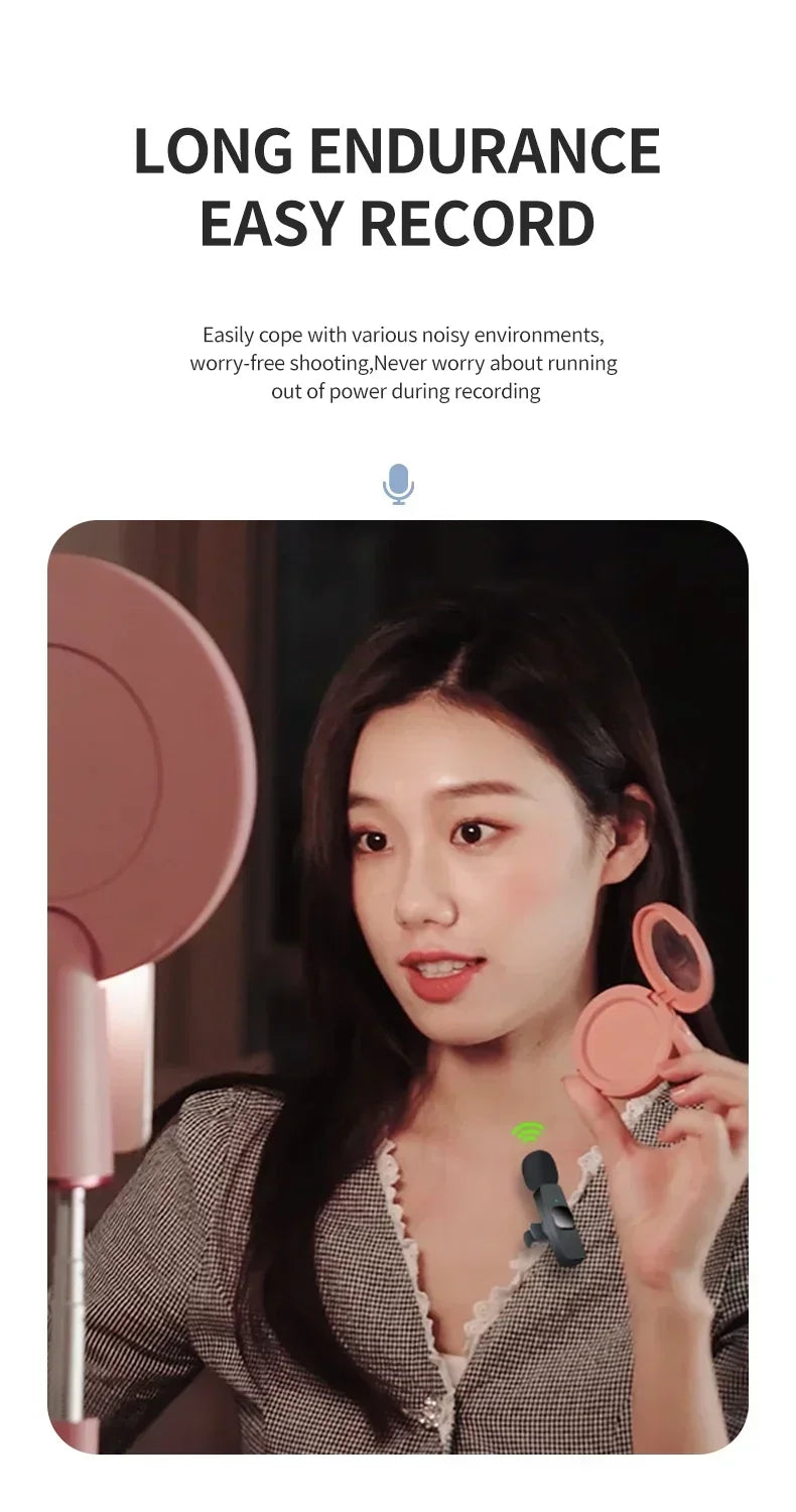 Lenovo Mini Portable Wireless Lavalier Microphone for Live Broadcast Gaming Audio Video Recording iPhone Android