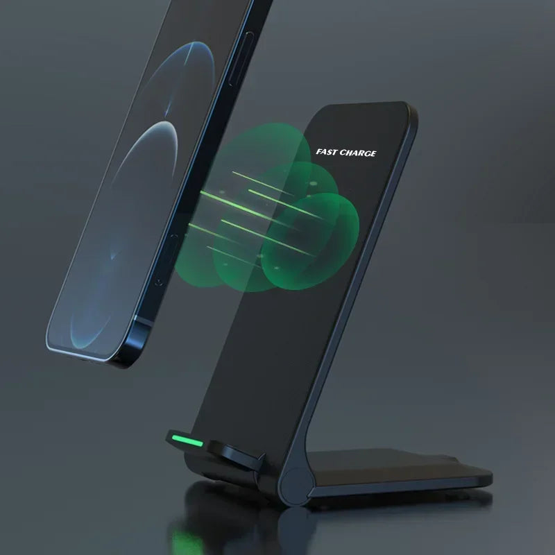 Wireless Charger Station For iPhone 15 14 13 12 11 Pro Max Phone Stand Fast Charging Charger for Samsung Xiaomi Foldable