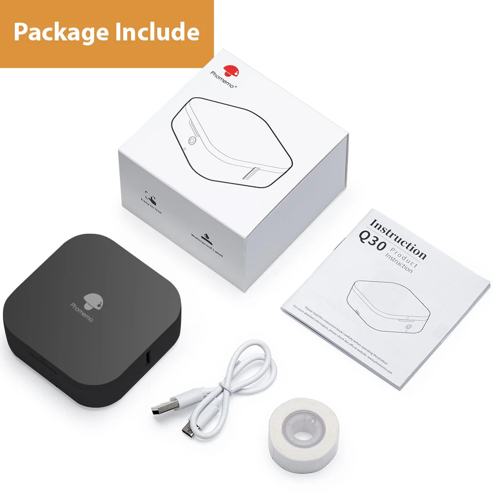 Zodzi Q30 Label Printer Mini Printer Pocket Thermal Label Maker Wireless Sticker Pocket Portable Printer Various Label Paper