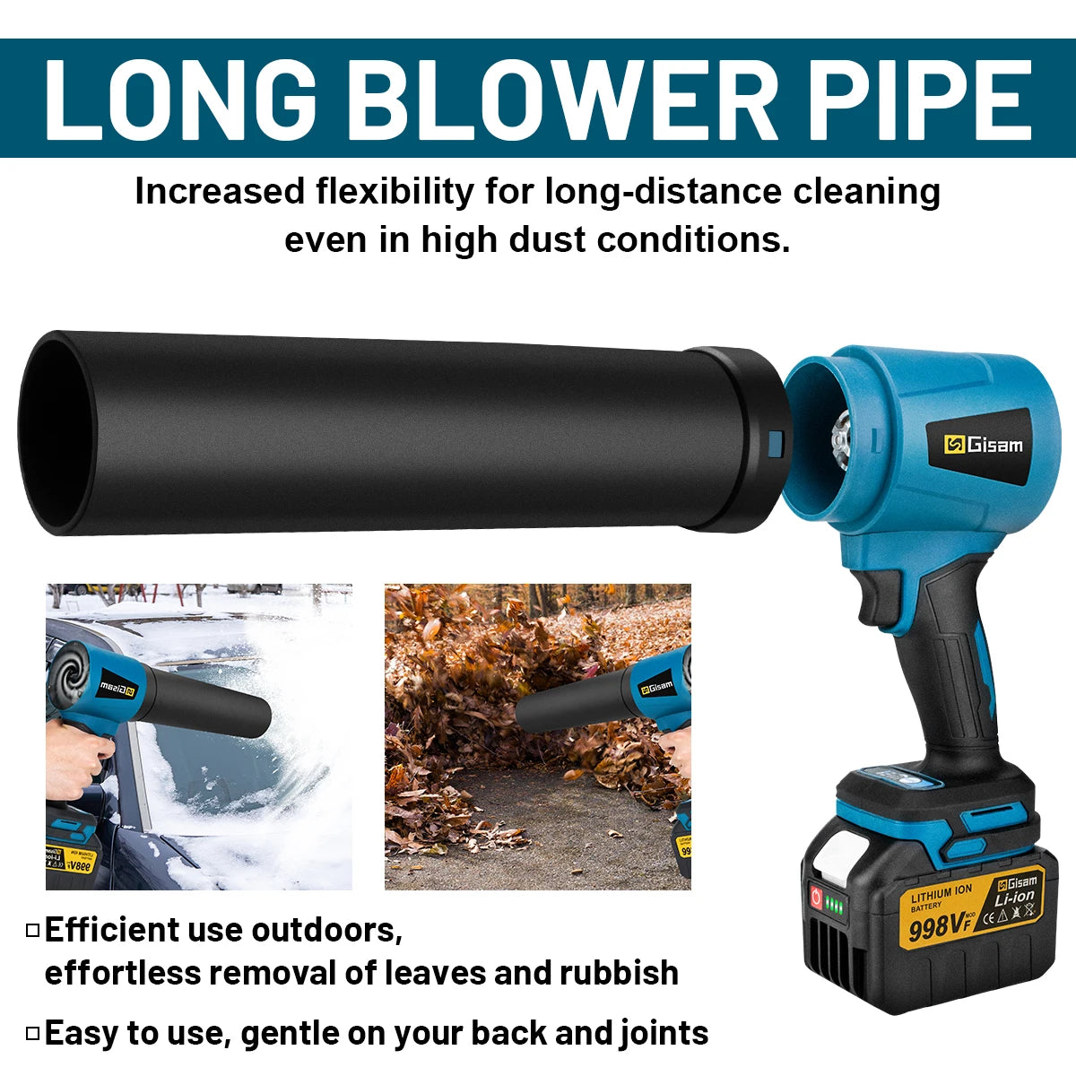 Gisam 300000RPM Brushless Electric Turbo Blowers Jet Fan 400M/S Handheld Leaf Blower Dust Blowing for Makita 18V Battery Pins