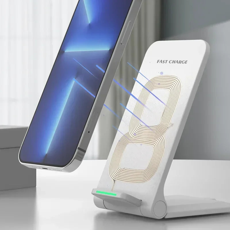 Wireless Charger Station For iPhone 15 14 13 12 11 Pro Max Phone Stand Fast Charging Charger for Samsung Xiaomi Foldable