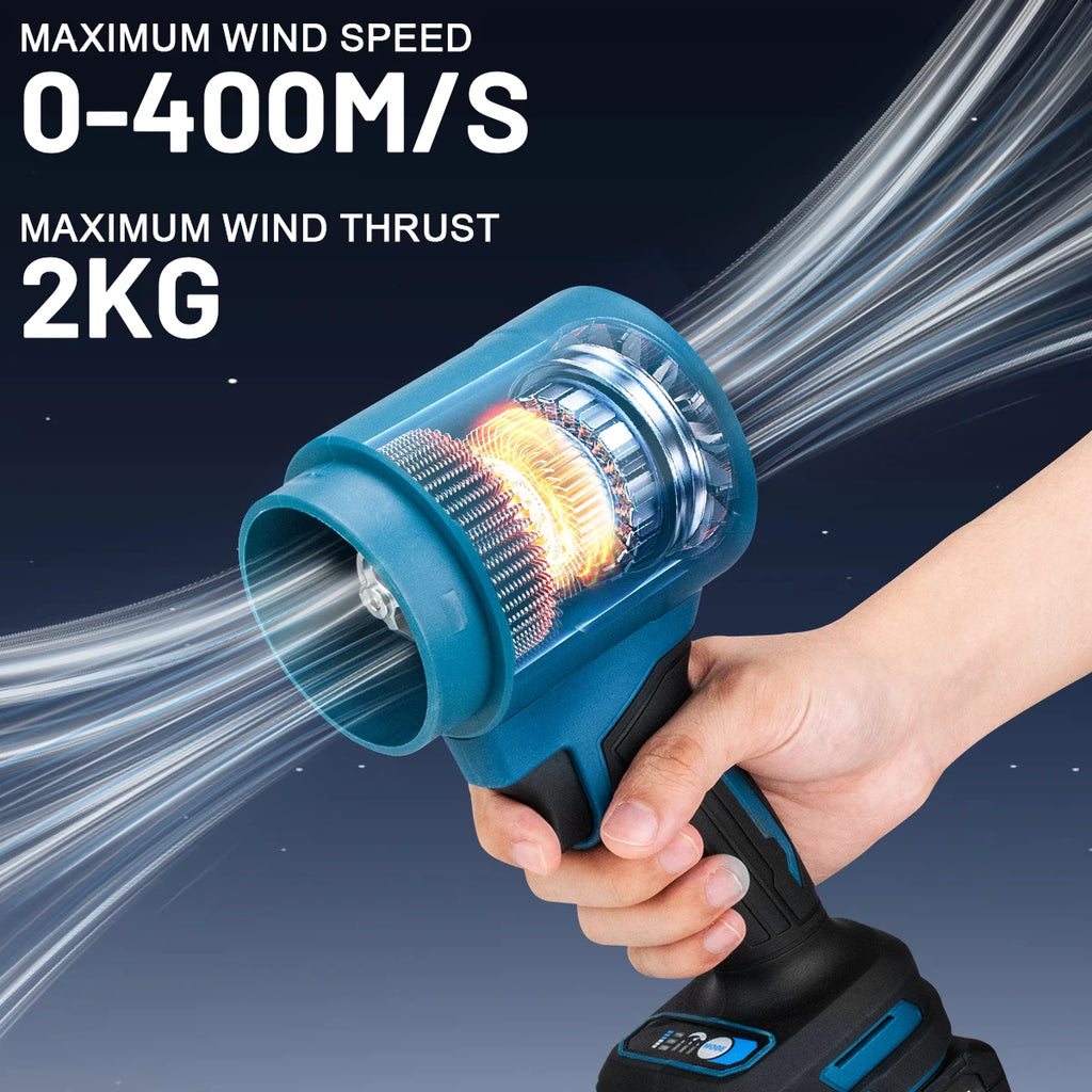 Gisam 300000RPM Brushless Electric Turbo Blowers Jet Fan 400M/S Handheld Leaf Blower Dust Blowing for Makita 18V Battery Pins