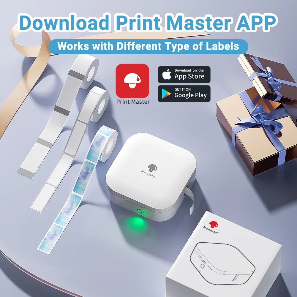 Zodzi Q30 Label Printer Mini Printer Pocket Thermal Label Maker Wireless Sticker Pocket Portable Printer Various Label Paper