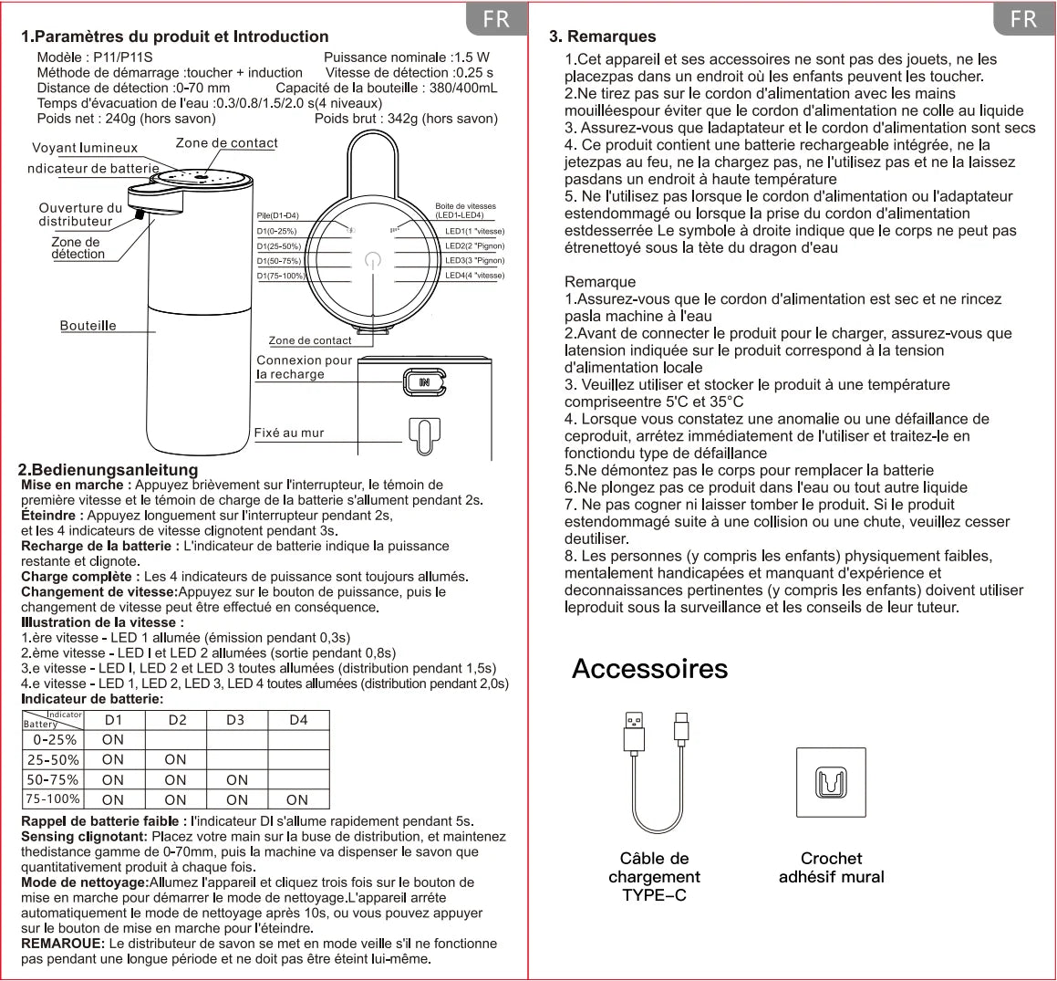 Automatic Liquid/Foma Soap Dispenser, Touchless Electric Dispenser, USB Rechargeable with Infrared Sensor for Bathroom,Kitchen