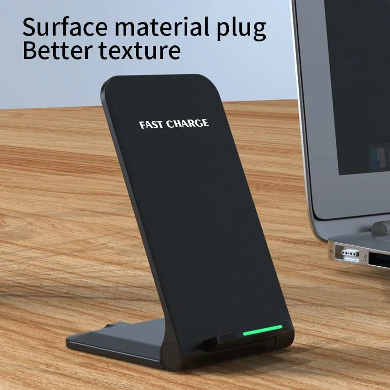 Wireless Charger Station For iPhone 15 14 13 12 11 Pro Max Phone Stand Fast Charging Charger for Samsung Xiaomi Foldable