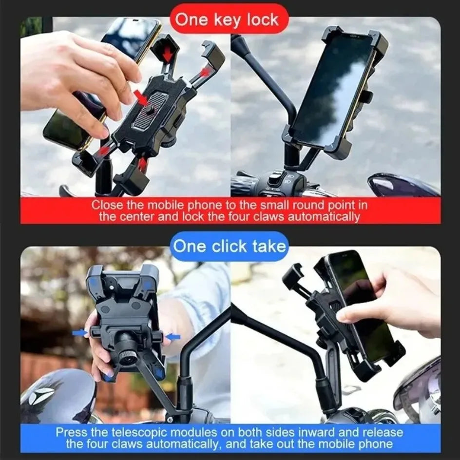 Hot 360°Rotatable Electric Bicycle Phone Holder for iPhone Xiaomi Riding MTB Bike Moto Motorcycle Stand Bracket Non-slip Cycling