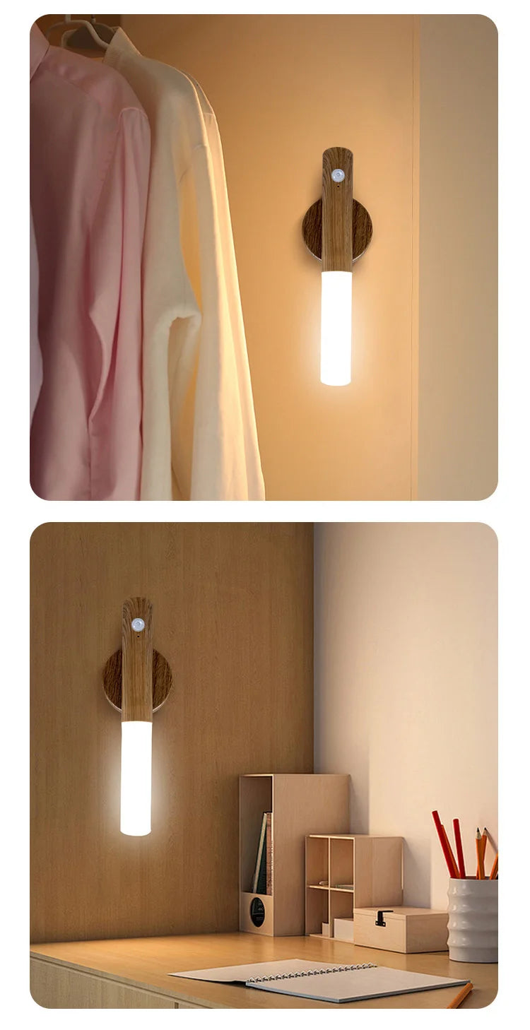 LED Night Light USB Charging Intelligent Human Induction For Bedside Cabinet Home Wardrobe Lighting Motion Sensor Light Led Lamp