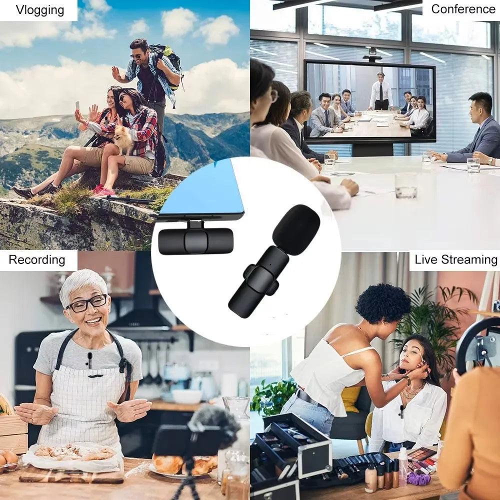 Lenovo Mini Portable Wireless Lavalier Microphone for Live Broadcast Gaming Audio Video Recording iPhone Android