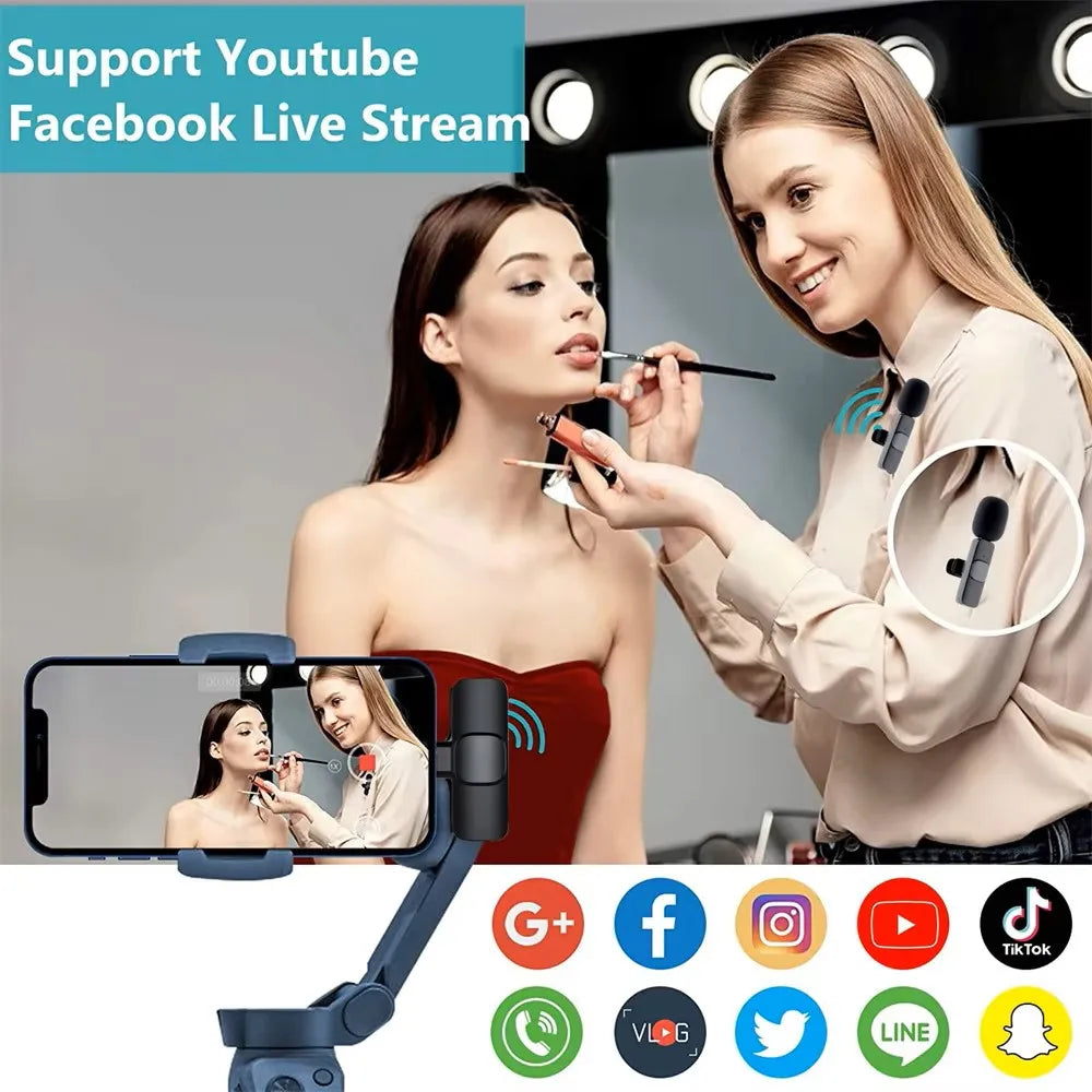 Lenovo Mini Portable Wireless Lavalier Microphone for Live Broadcast Gaming Audio Video Recording iPhone Android