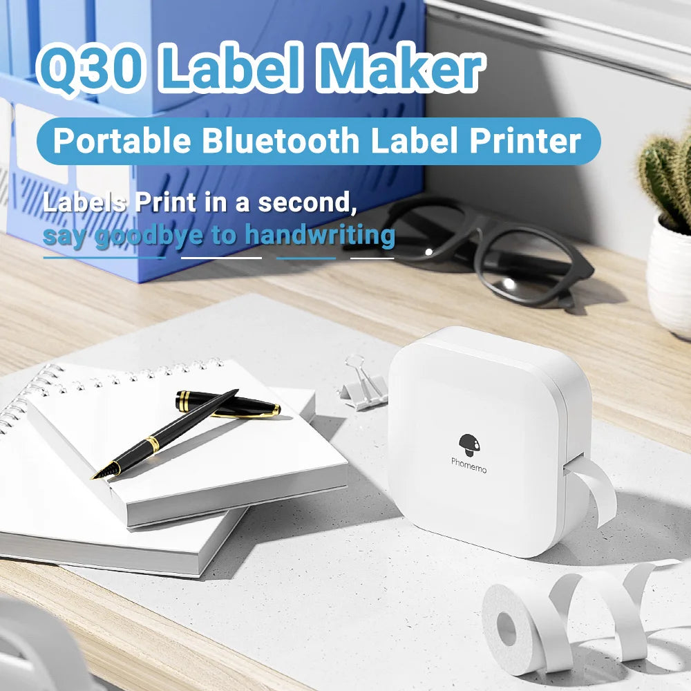 Zodzi Q30 Label Printer Mini Printer Pocket Thermal Label Maker Wireless Sticker Pocket Portable Printer Various Label Paper